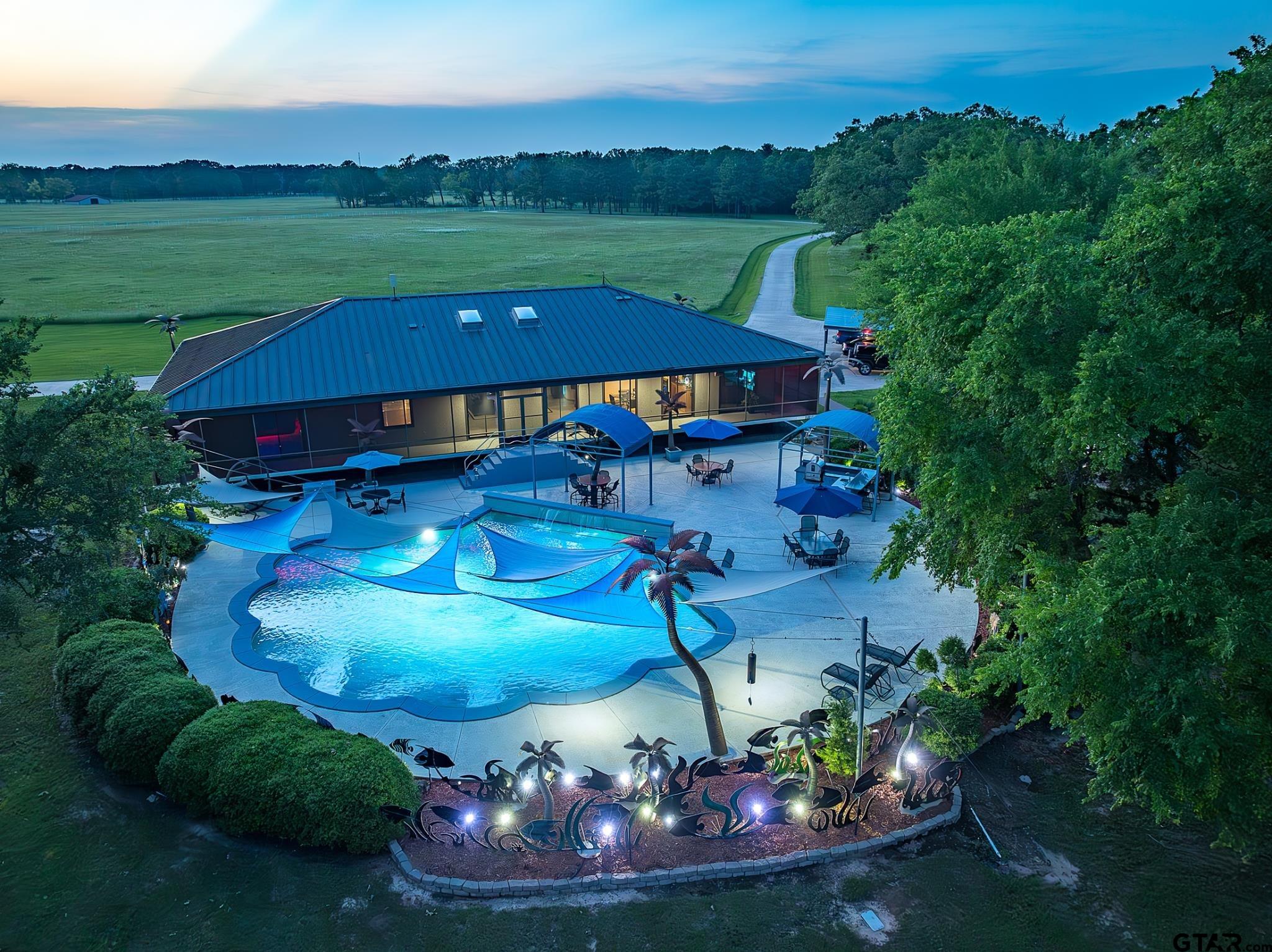 1085 County Road 1960 Yantis, TX 75497 - Photo 11 of 41 a view of a swimming pool with a yard