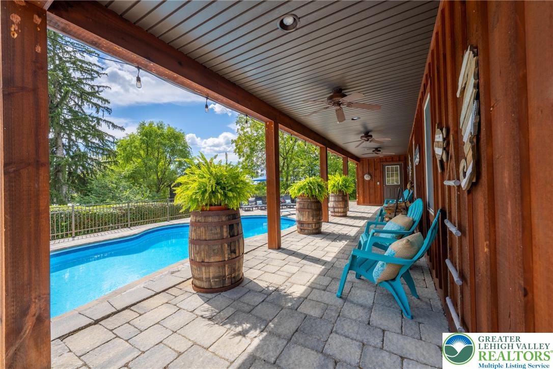701 Rutt Road Bangor, PA 18013 - Photo 13 of 72 View of Pool from Detached Garage covered porch