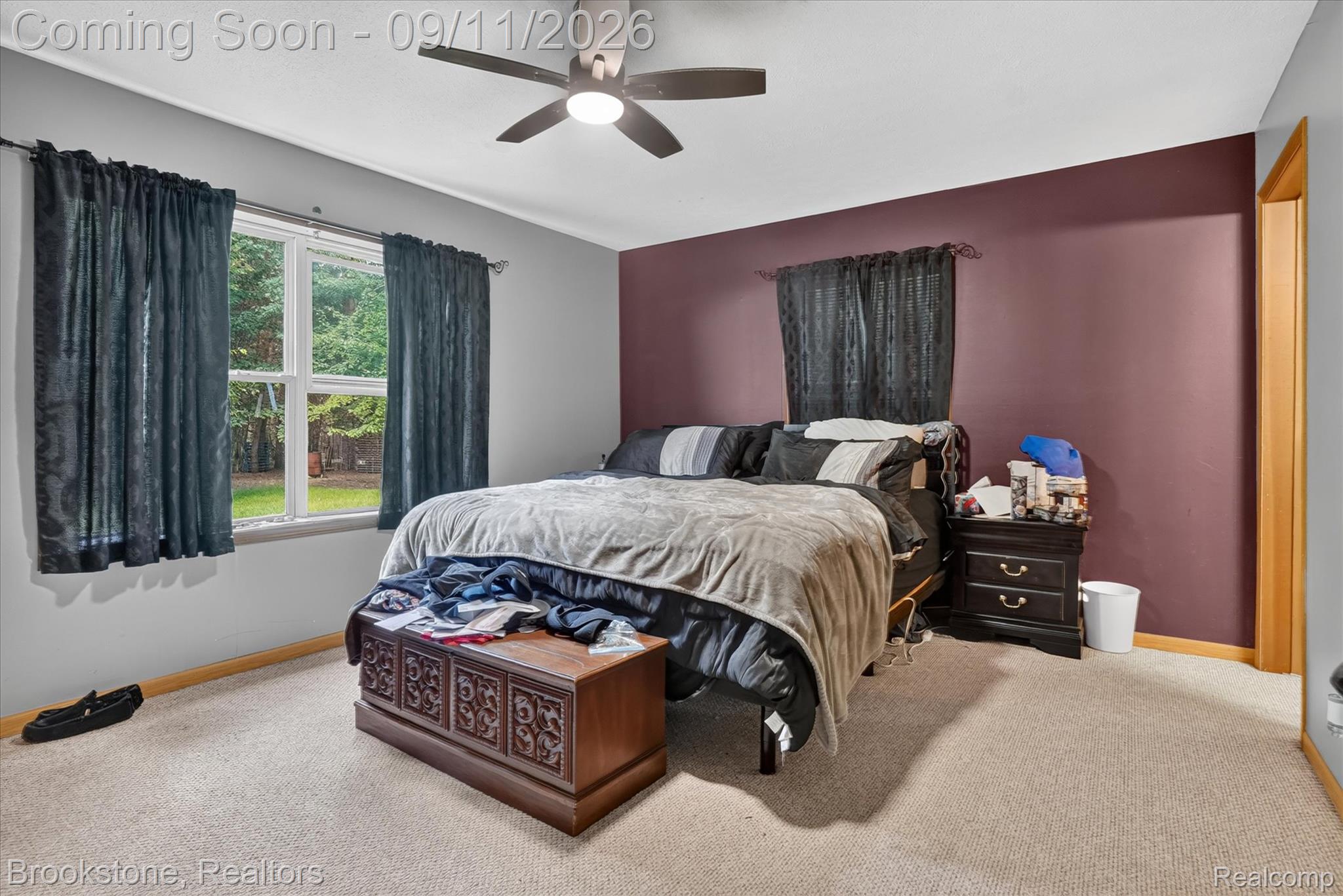 1812 South Steel Road Merrill, MI 48637 - Photo 16 of 39 Recessed lighting, ceiling fan, and carpeted flooring
