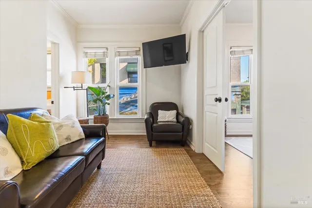 a living room with furniture