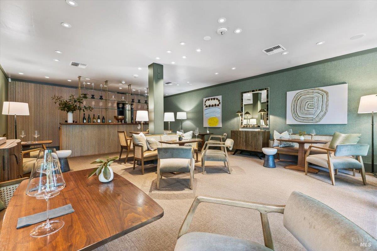 320 Center Street Healdsburg, CA 95448 - Photo 9 of 56 a living room with lots of furniture and view of kitchen