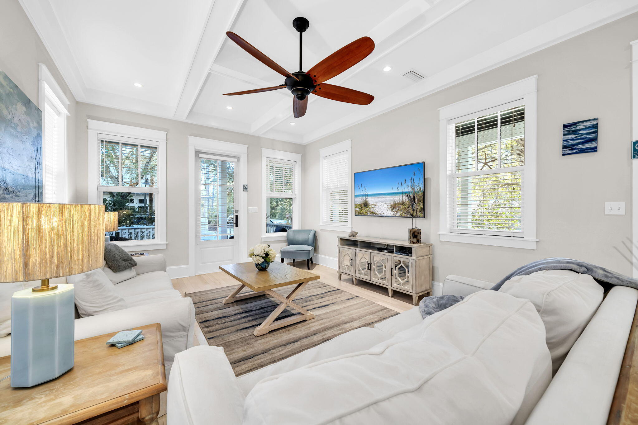 13 Eastern Lake Court Santa Rosa Beach, FL 32459 - Photo 11 of 58 a living room with furniture and a flat screen tv