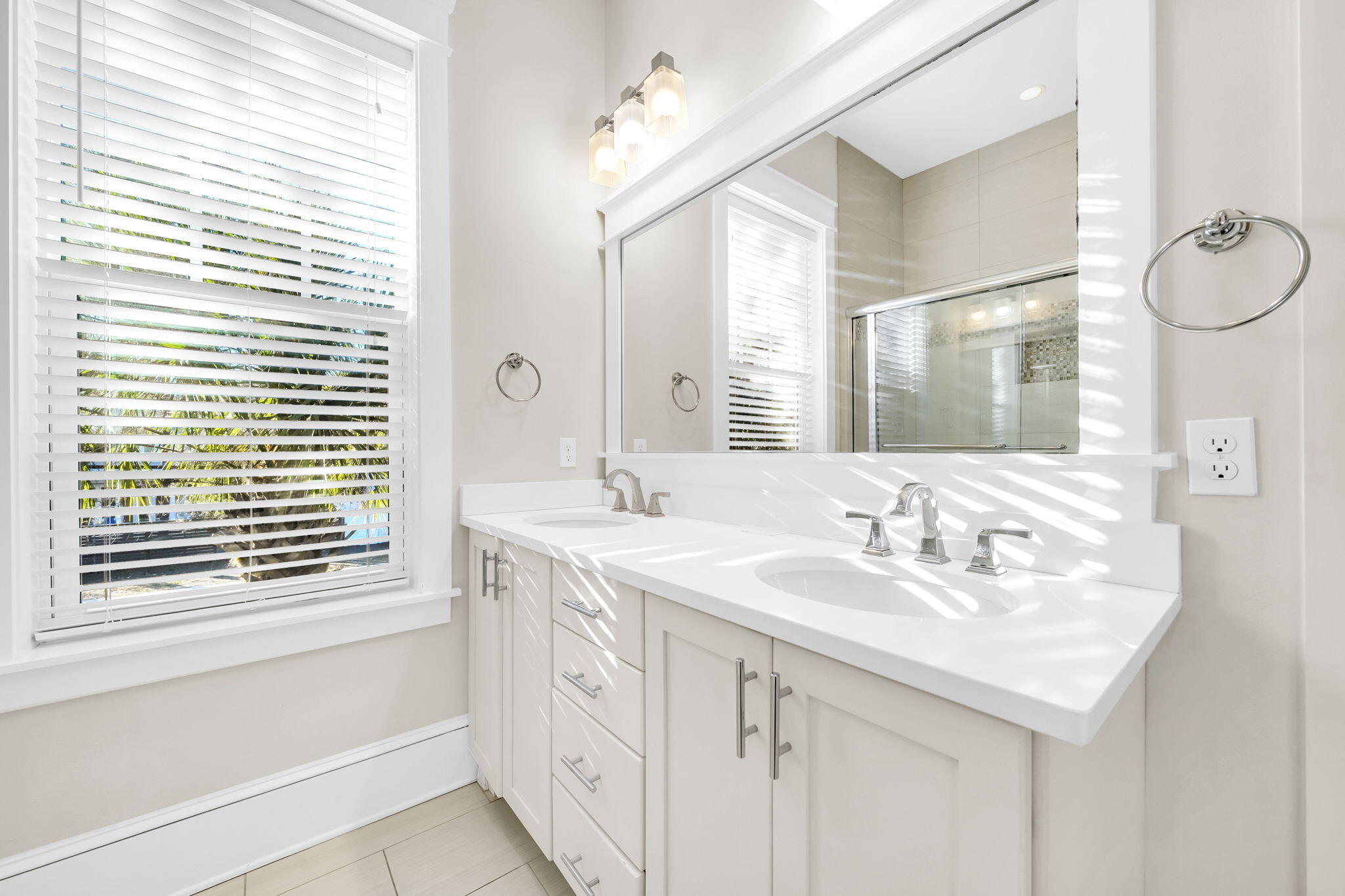 13 Eastern Lake Court Santa Rosa Beach, FL 32459 - Photo 35 of 58 a bathroom with a sink double vanity and a mirror