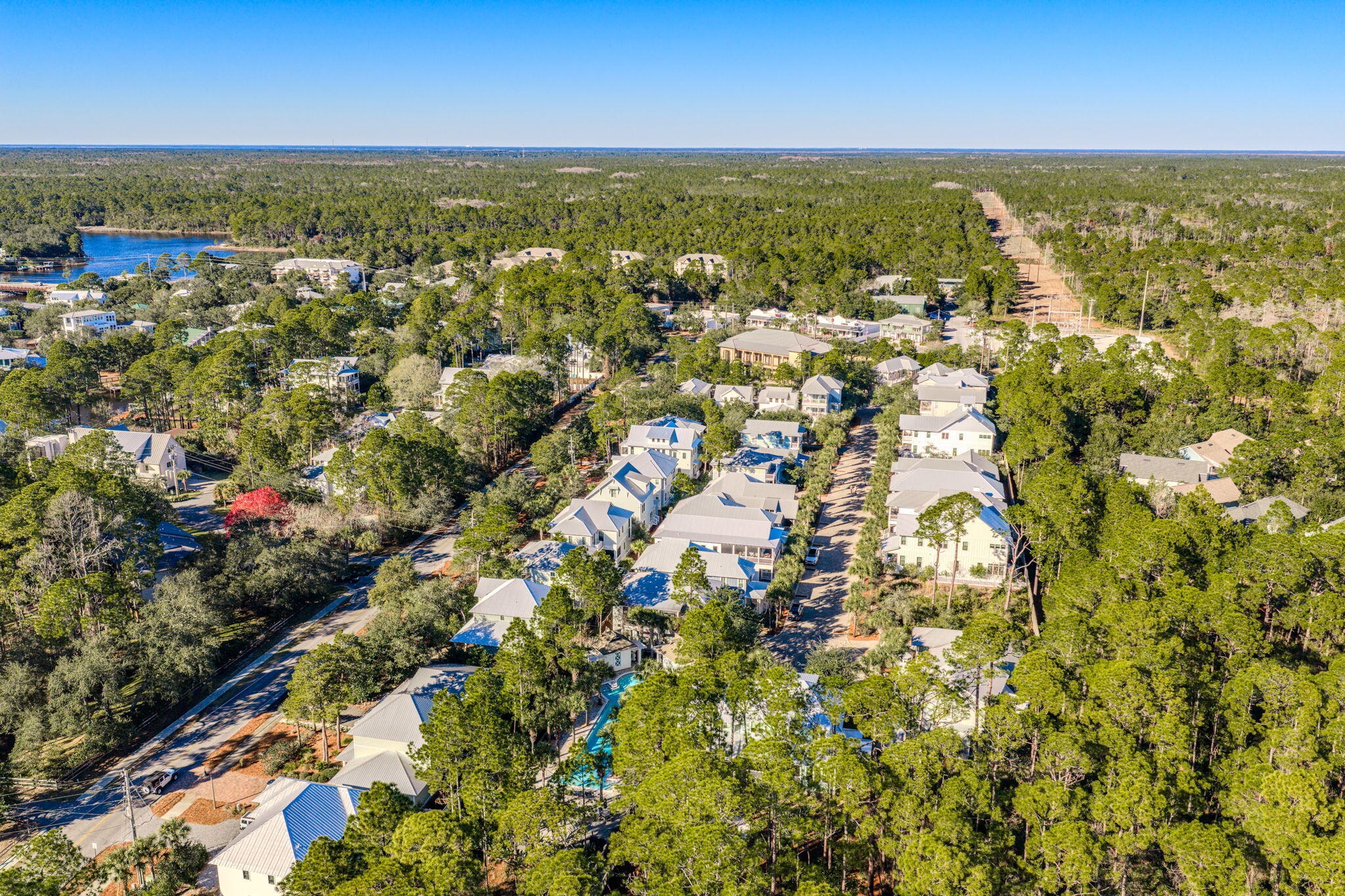 13 Eastern Lake Court Santa Rosa Beach, FL 32459 - Photo 55 of 58 an aerial view of residential houses with outdoor space and trees