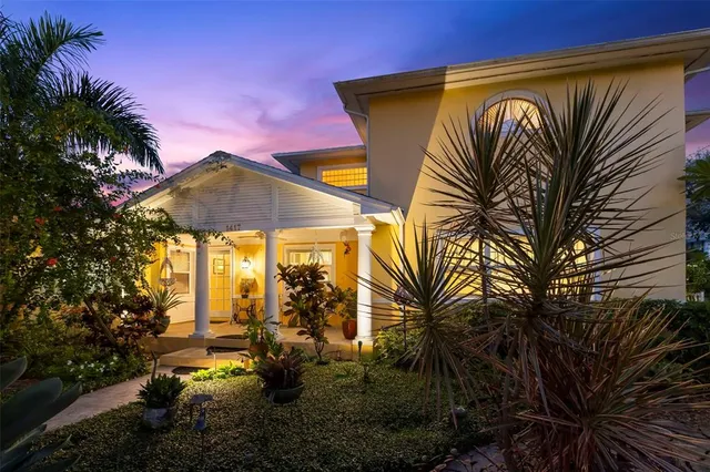 a view of a house with a patio