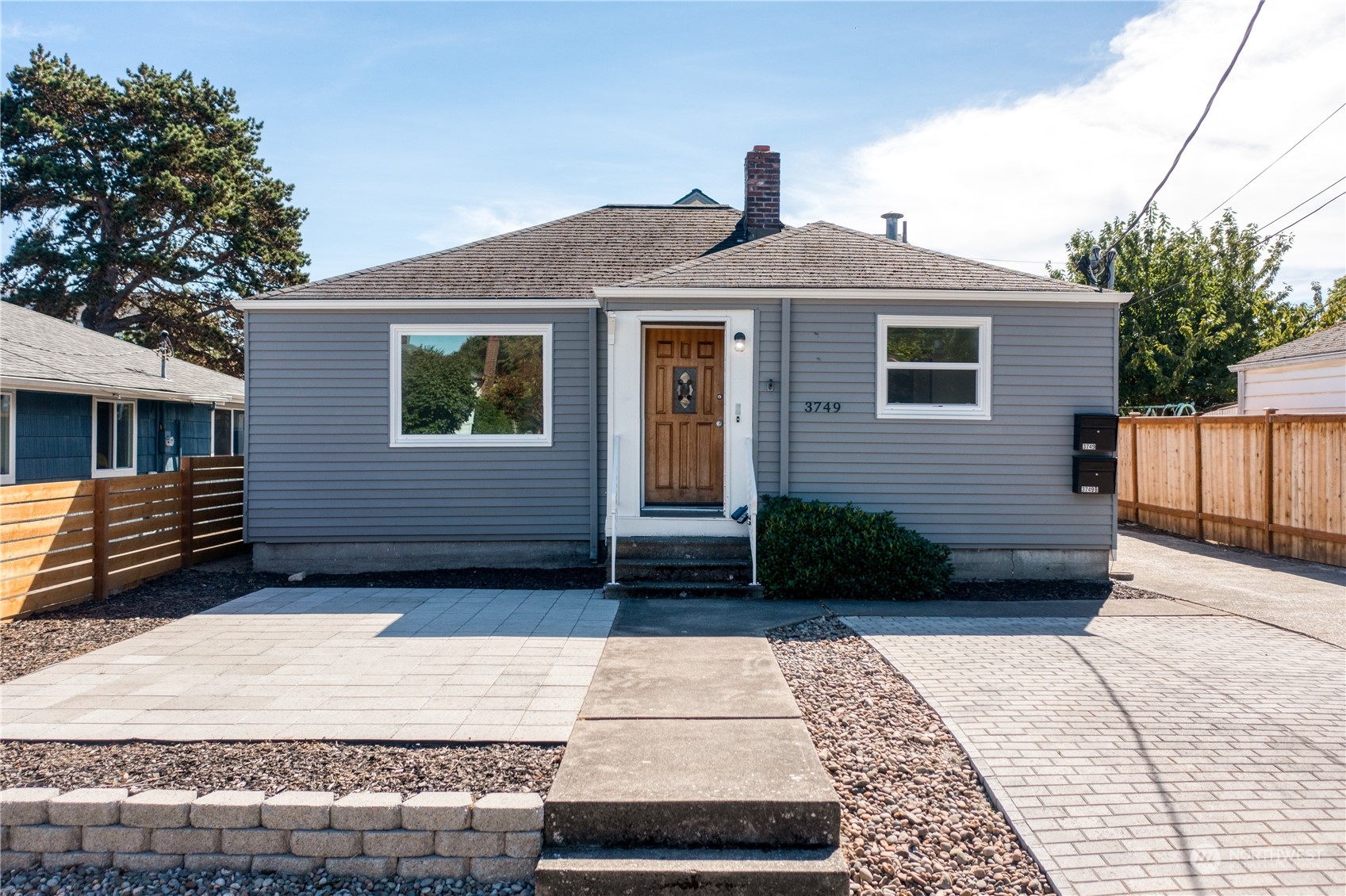 a front view of a house