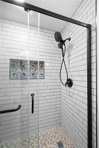 a bathroom with a shower