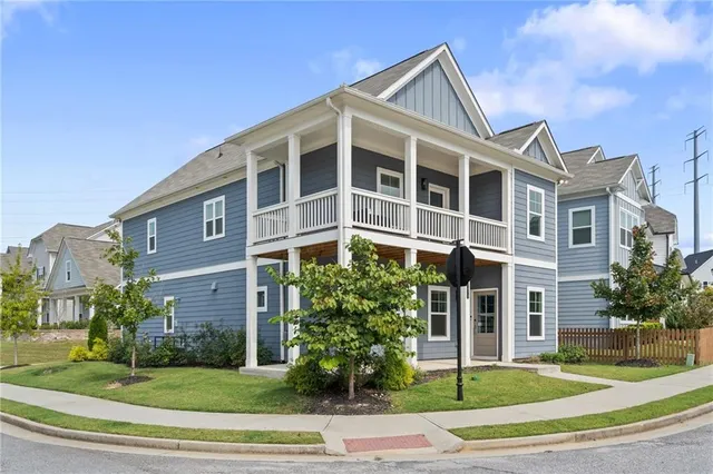 a front view of a building