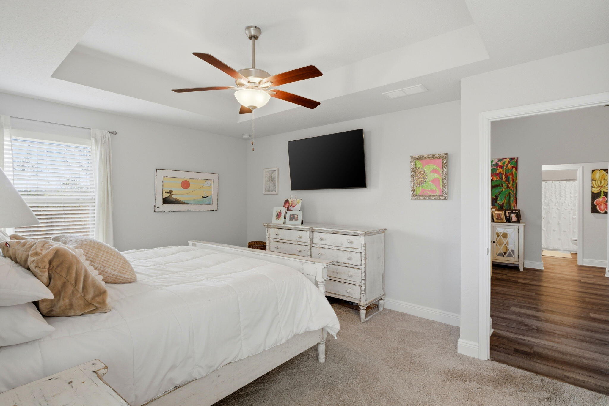 142 Ridgeway Circle Crestview, FL 32536 - Photo 25 of 41 a bedroom with a bed and a flat screen tv