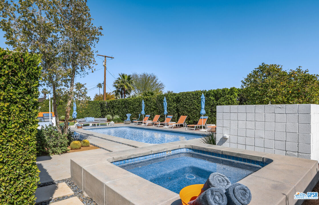 2108 George Drive Palm Springs, CA 92262 - Photo 27 of 33 swimming pool view with a seating space