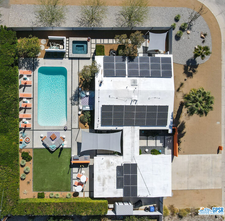 2108 George Drive Palm Springs, CA 92262 - Photo 30 of 33 an aerial view of a house with a yard