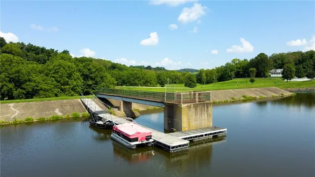 a view of a lake with a mountain view