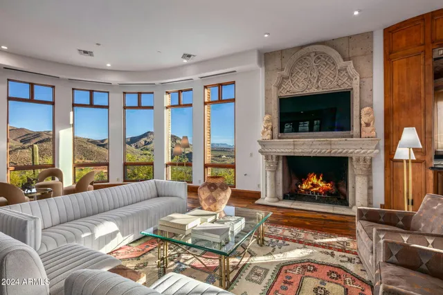 a view of a backyard with plants and a patio