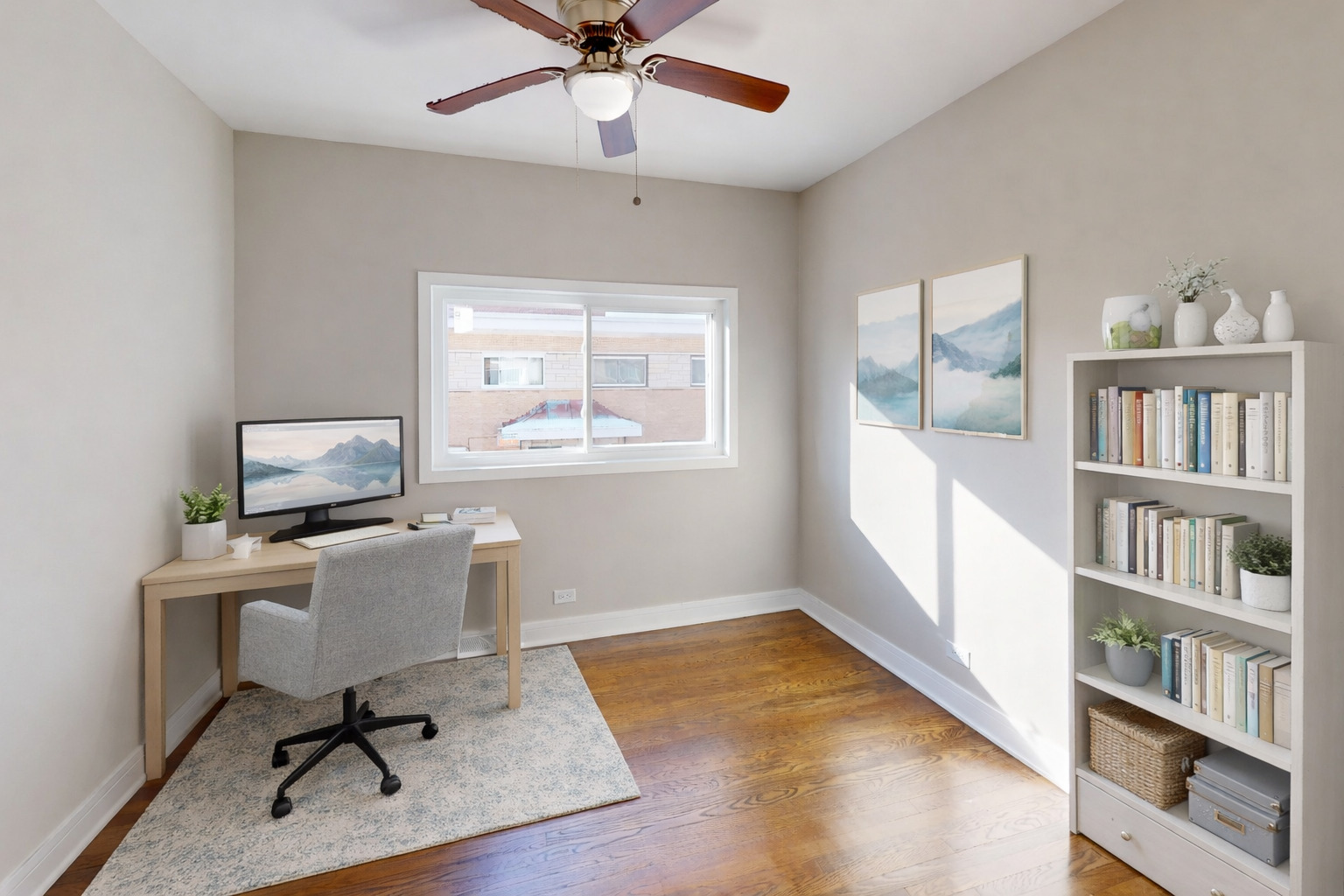 1321 Pitner Avenue, Unit A Evanston, IL 60201 - Photo 29 of 35 a workspace with furniture window and wooden floor