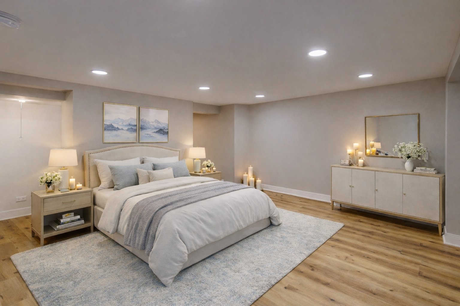 1321 Pitner Avenue, Unit A Evanston, IL 60201 - Photo 32 of 35 a spacious bedroom with a bed and a view of kitchen