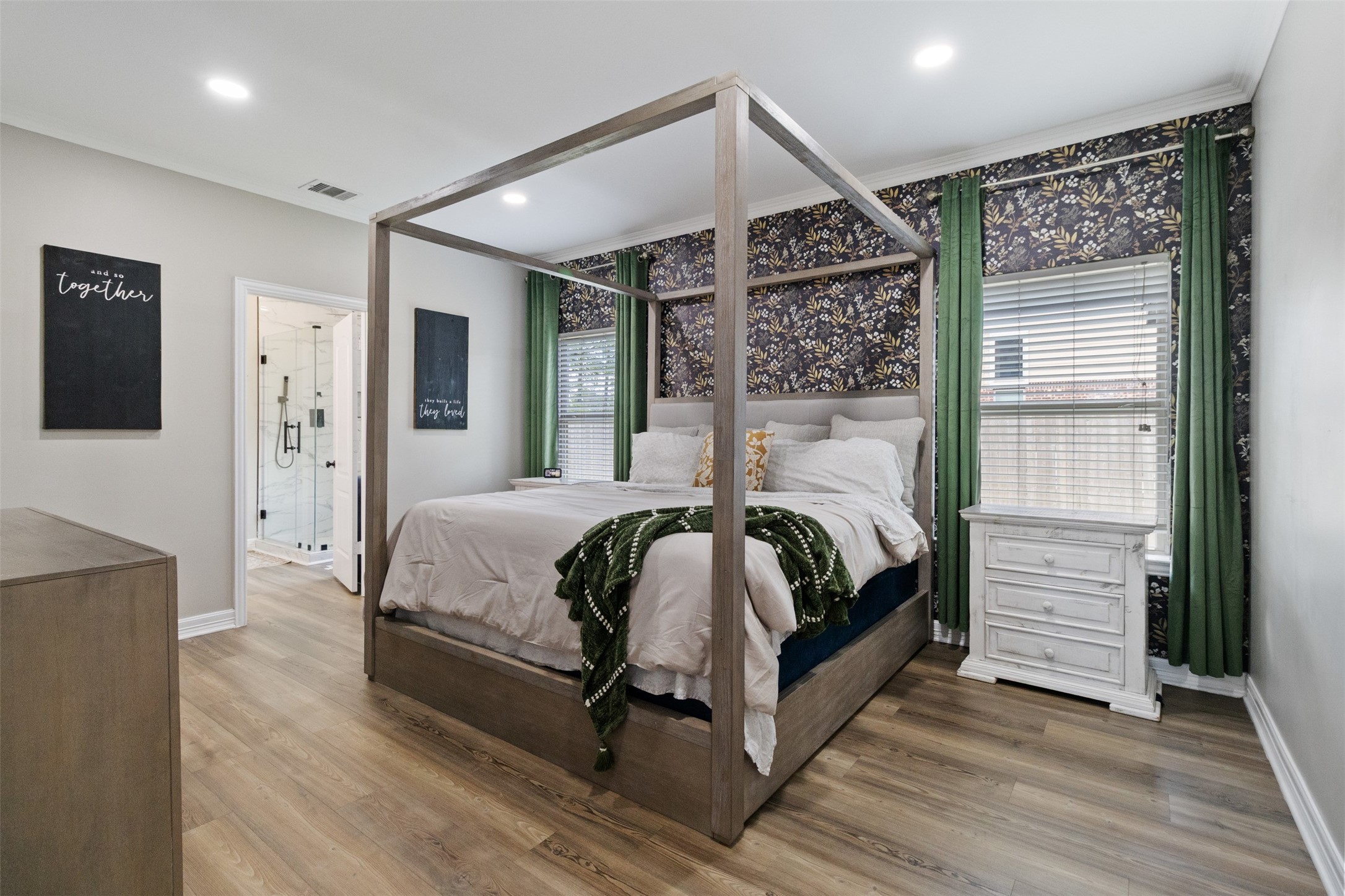 7927 Needlepoint Road Baytown, TX 77521 - Photo 15 of 46 a bedroom with a bed and a walk in closet