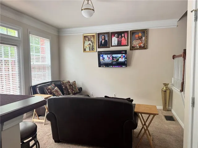 a balcony with wooden floor