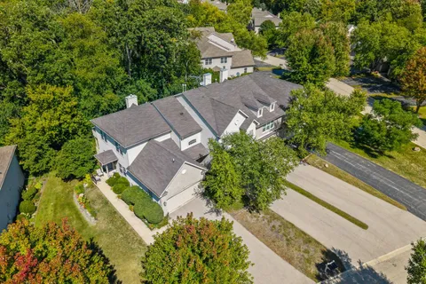 an aerial view of a house