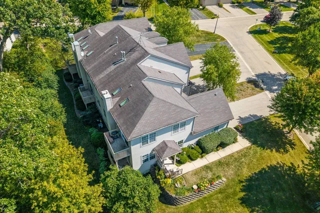 an aerial view of a house
