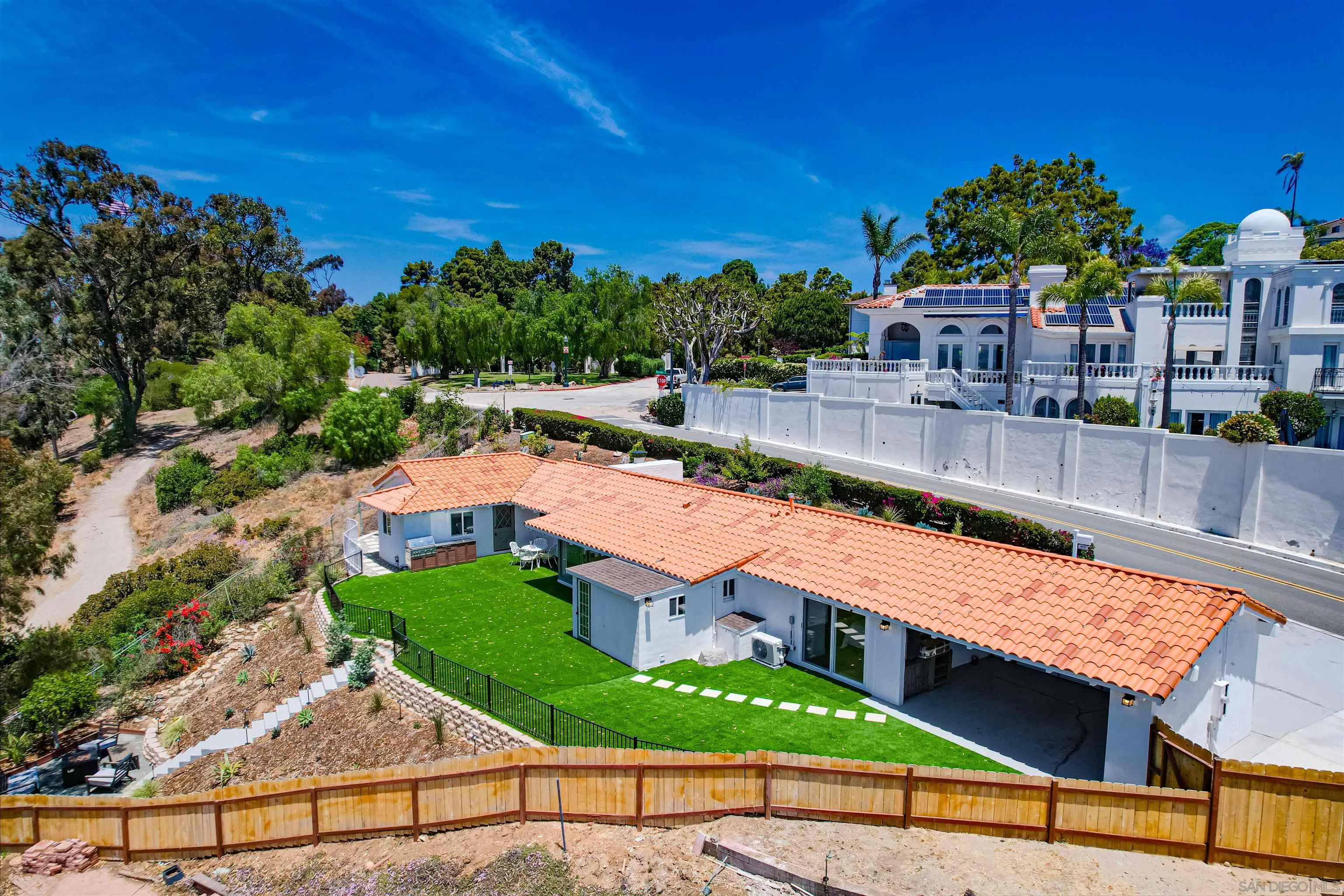4242 Cosoy Way San Diego, CA 92110 - Photo 14 of 75 an aerial view of a house with a swimming pool