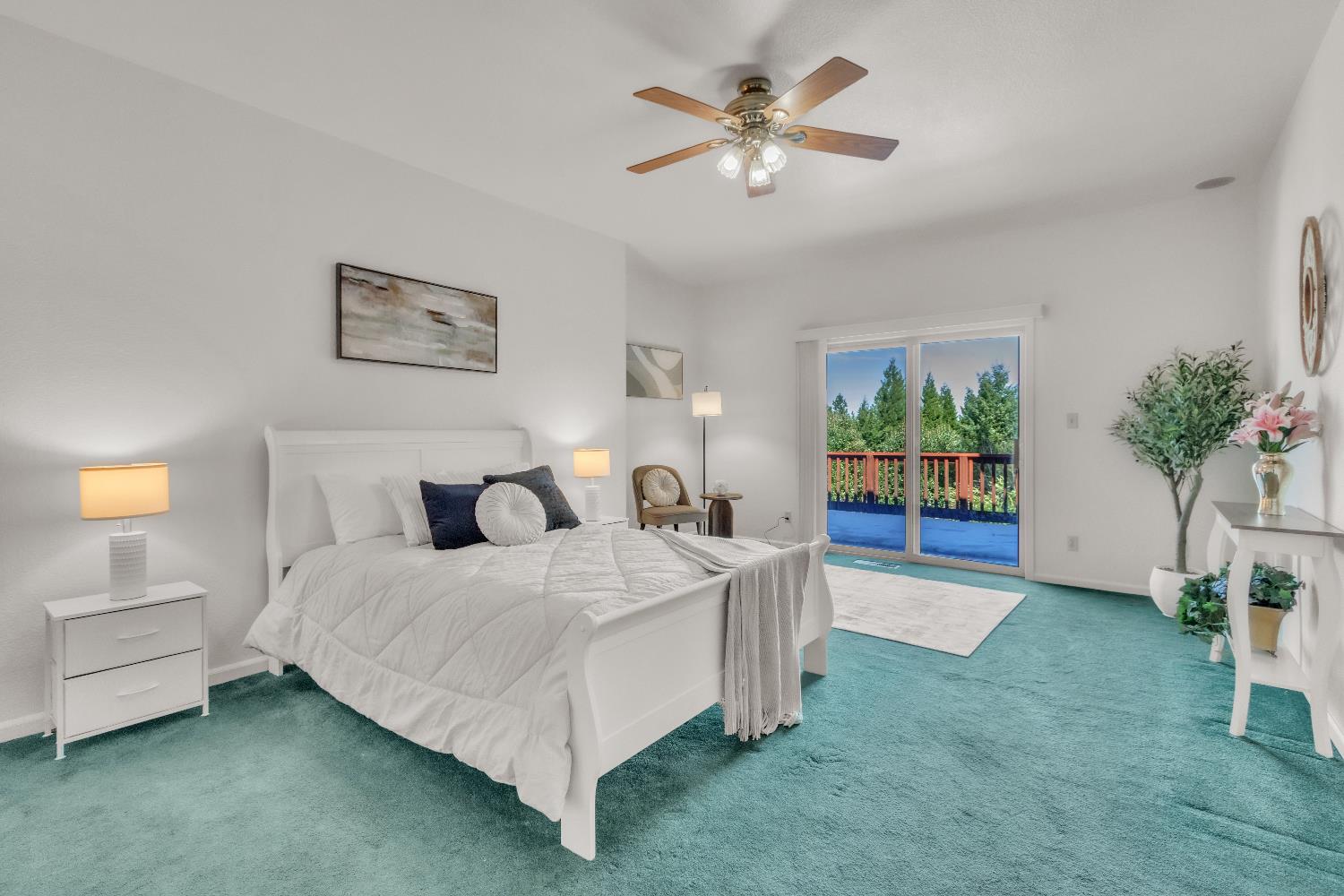 19665 Eagle Ridge Road Foresthill, CA 95631 - Photo 6 of 39 a bedroom with a bed painting on wall and a potted plant