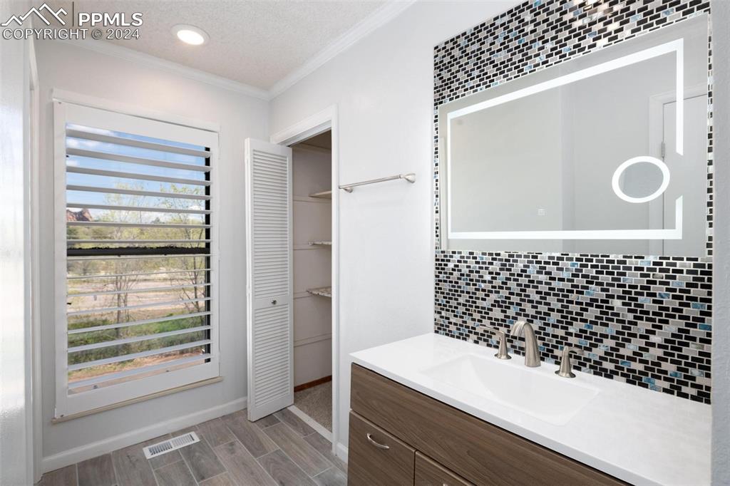 3738 Red Canon Place Colorado Springs, CO 80904 - Photo 7 of 27 a bathroom with a sink a toilet and shower