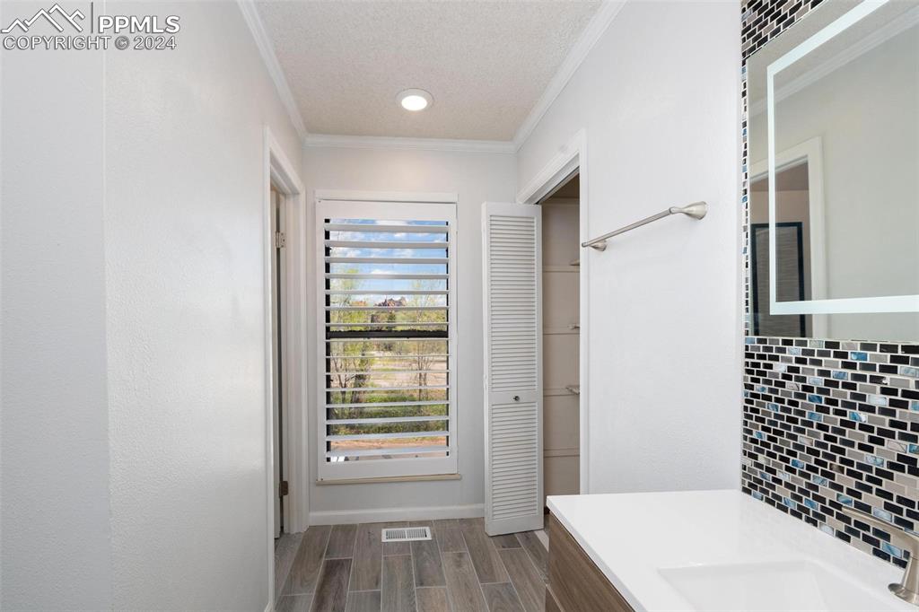 3738 Red Canon Place Colorado Springs, CO 80904 - Photo 8 of 27 a bathroom with a sink a toilet a window and shower