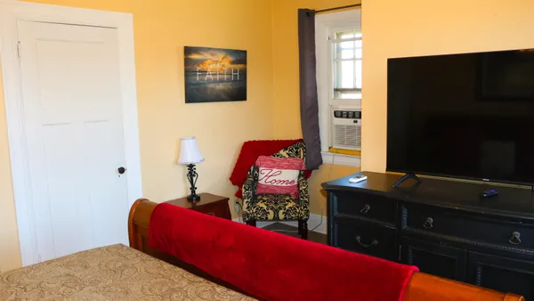 a living room with furniture