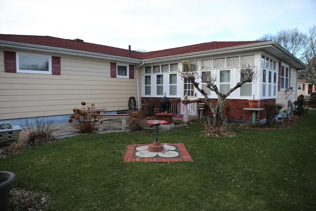 a house view with a garden space