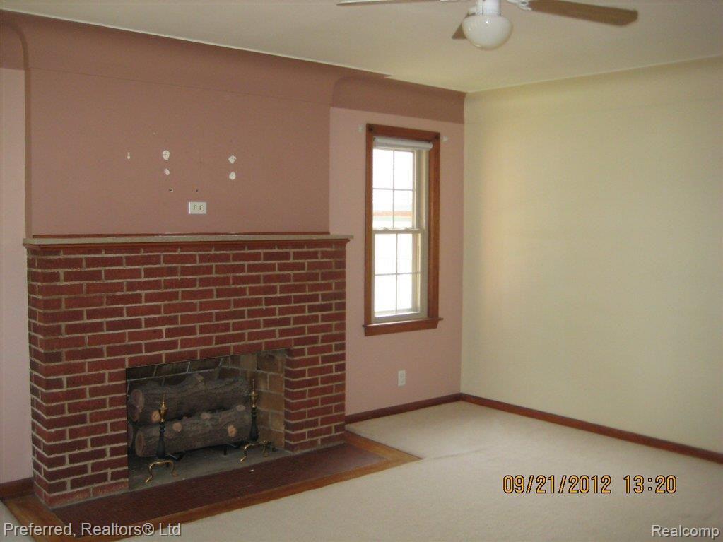 living room fireplace.