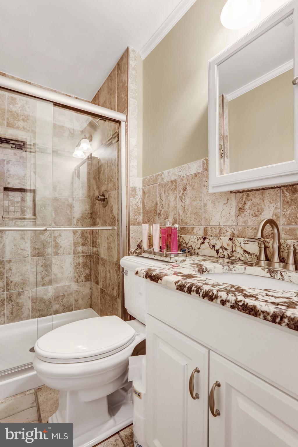 17420 Hoskinson Road Poolesville, MD 20837 - Photo 22 of 28 a bathroom with a sink a toilet and a mirror