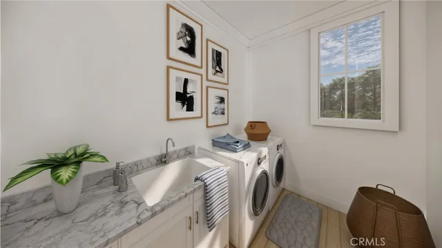 a bedroom with a bed and a potted plant