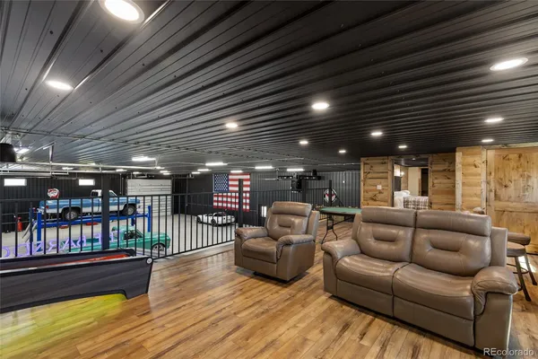 a living room with furniture