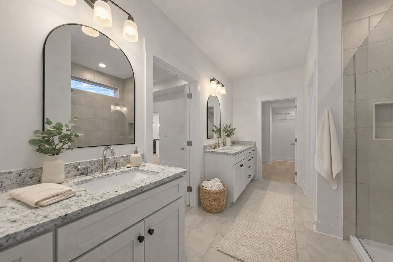 232 Dugout Road Summertown, TN 38483 - Photo 5 of 70 a spacious bathroom with a granite countertop sink and a mirror