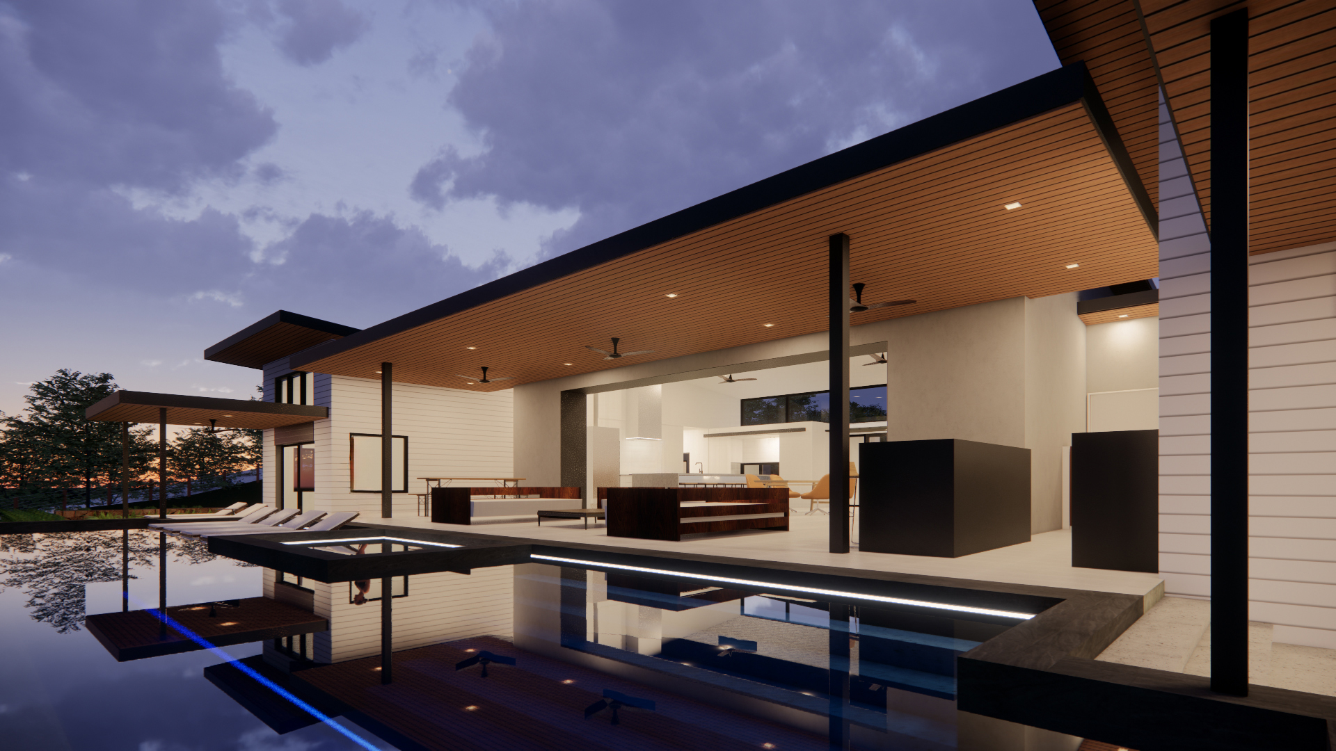 76-959 Ala Makaa Holualoa, HI 96725 - Photo 10 of 12 a kitchen with stainless steel appliances kitchen island granite countertop a table chairs and a refrigerator