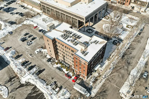 a view of a city with tall buildings