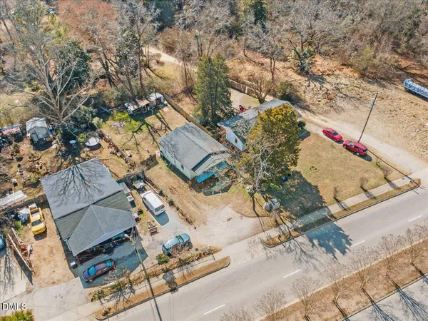 an aerial view of residential house with outdoor space