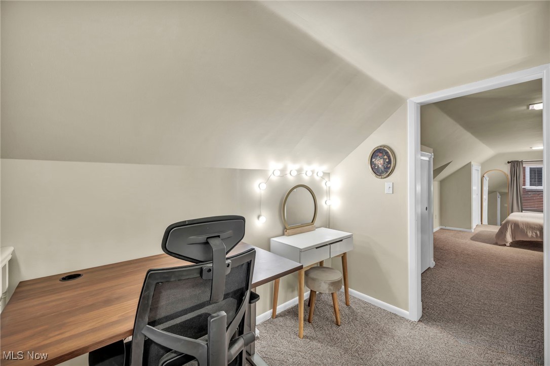 1317 Belrose Road Cleveland, OH 44124 - Photo 19 of 50 Carpeted bonus space featuring lofted ceiling and baseboards