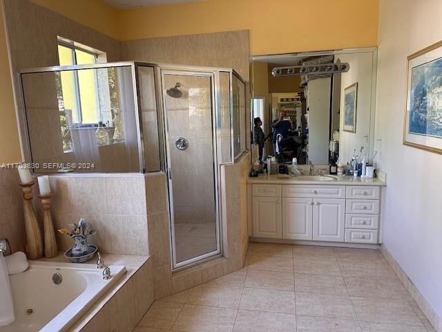 10601 Southwest 128th Street Miami, FL 33176 - Photo 25 of 30 a bathroom with a double vanity sink mirror and shower