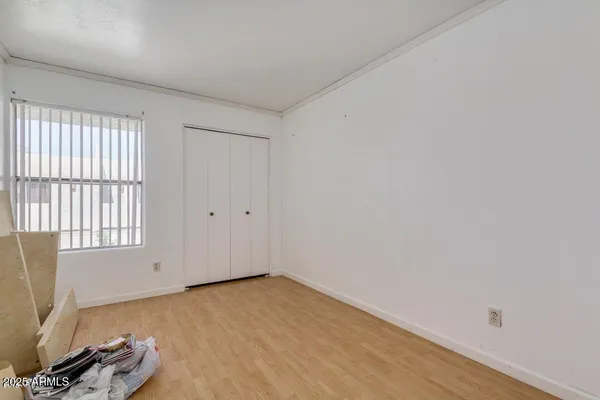 an empty room with a window