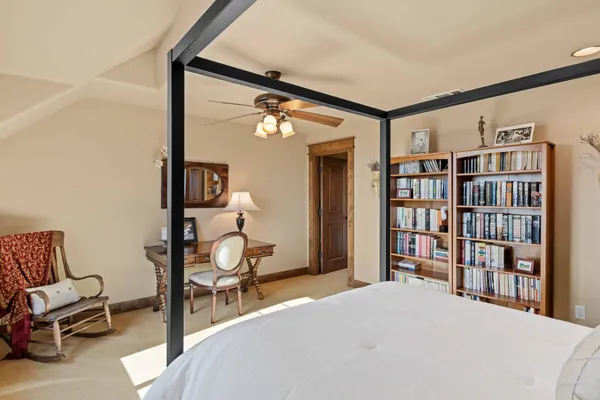 a room with furniture and a potted plant