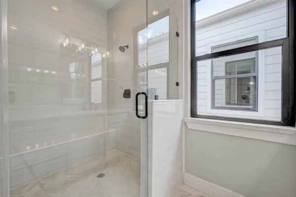 a bathroom with a shower