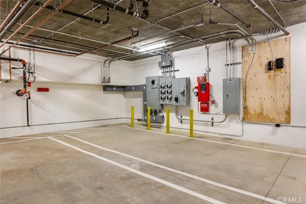 a view of a indoor garage