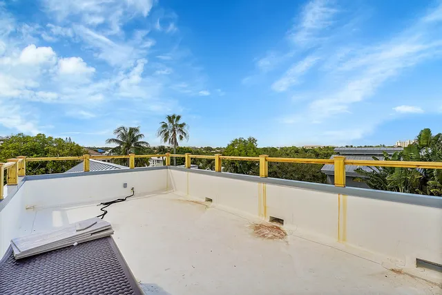 a view of terrace and city view