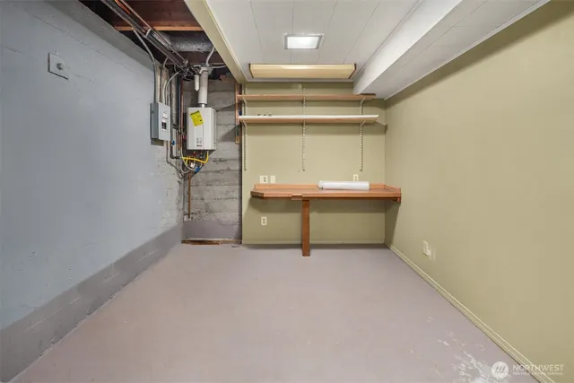 a view of a room with storage and utility