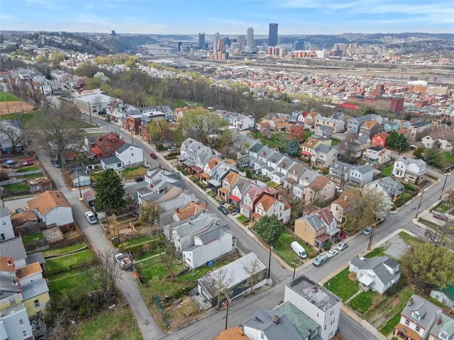 an aerial view of a city
