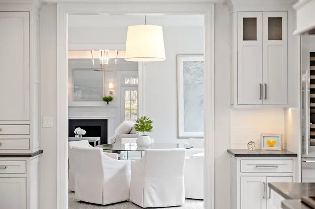 a living room with furniture fireplace and flat screen tv