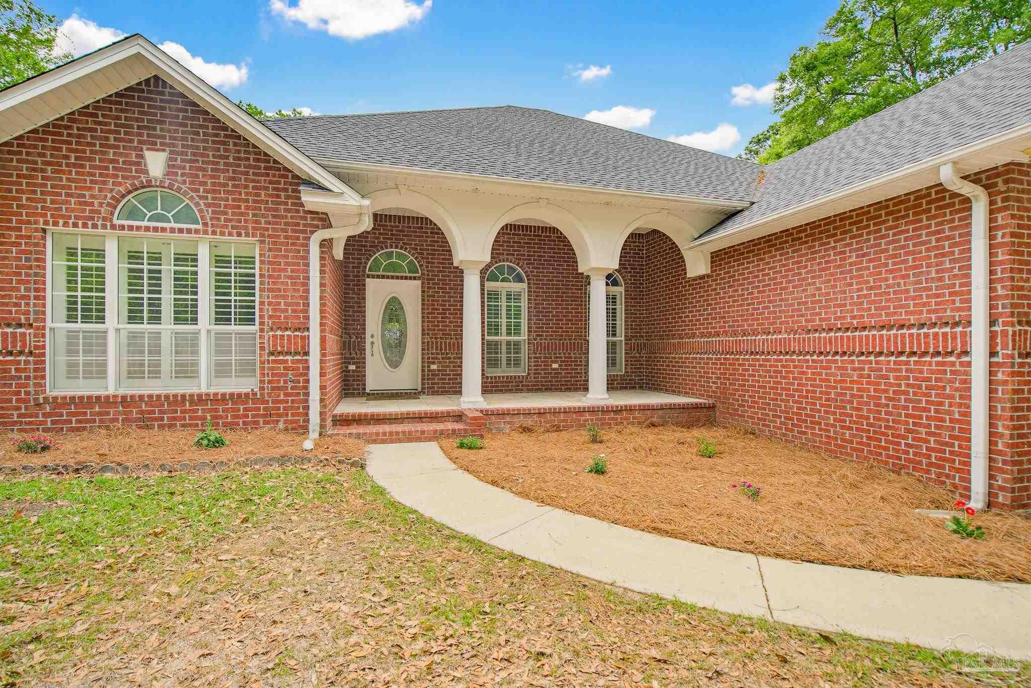 a front view of a house