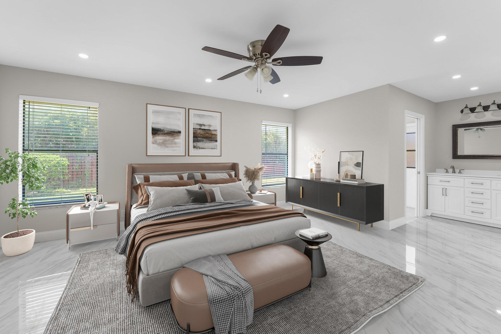 22207 Alyssum Way Boca Raton, FL 33433 - Photo 24 of 31 a bed room with a bed couches and a flat tv screen