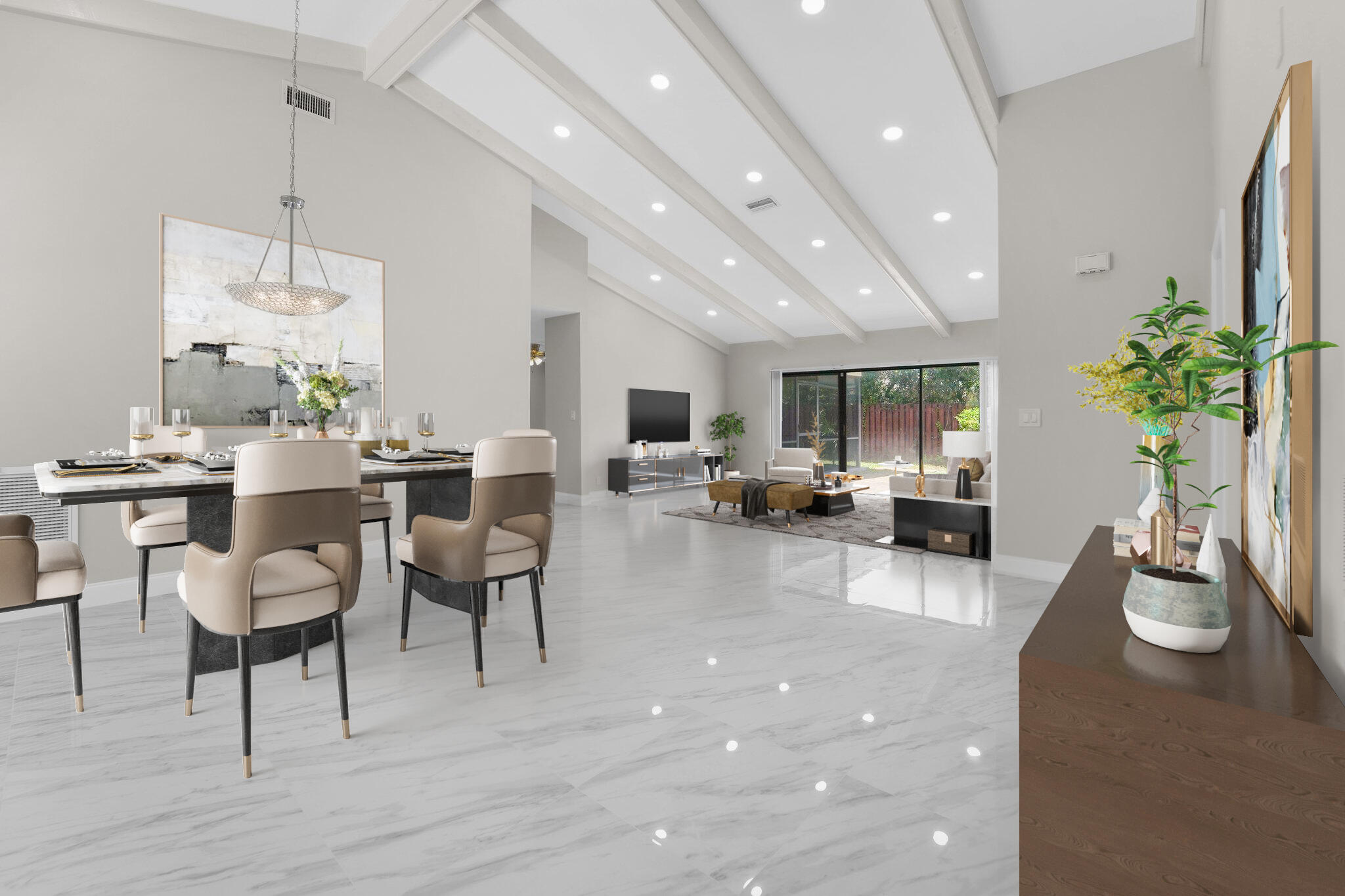 22207 Alyssum Way Boca Raton, FL 33433 - Photo 25 of 31 a living room with furniture kitchen view and a chandelier